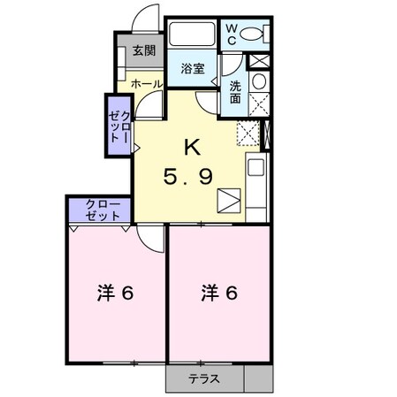 ネオメイト２１　Ｂの物件間取画像